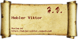 Hebler Viktor névjegykártya